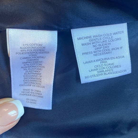 Jones New York Quilted equestrian Navy Jacket Elbow Pads Corduroy Collar Sz S - Picture 12 of 16